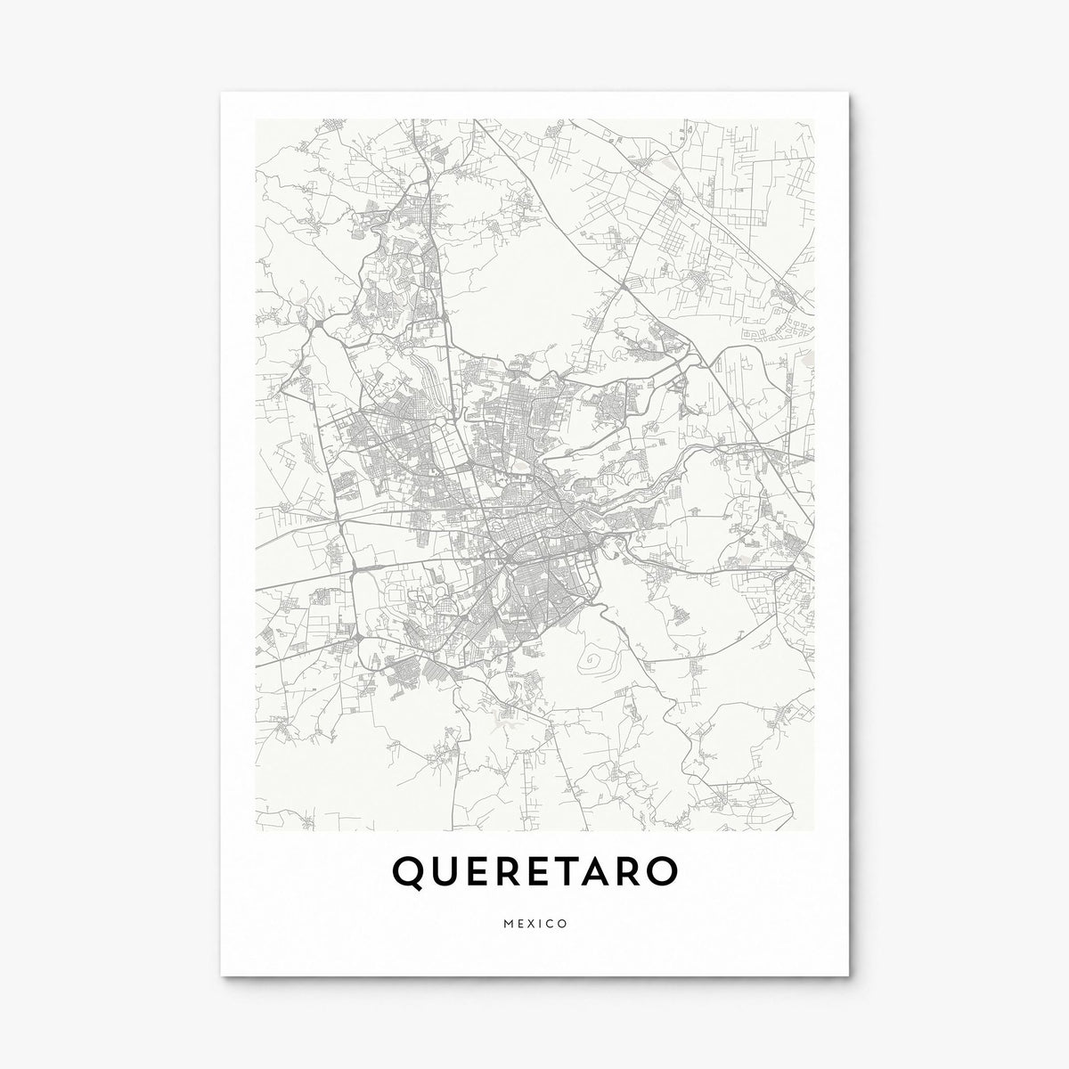Querétaro Map Poster, print only (unframed)