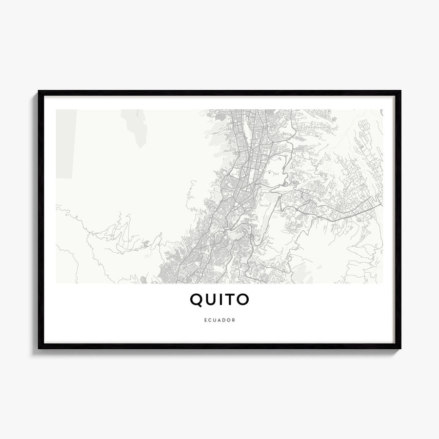 Quito Map Poster, framed poster mockup