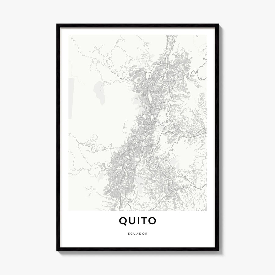 Quito Map Poster, framed poster mockup