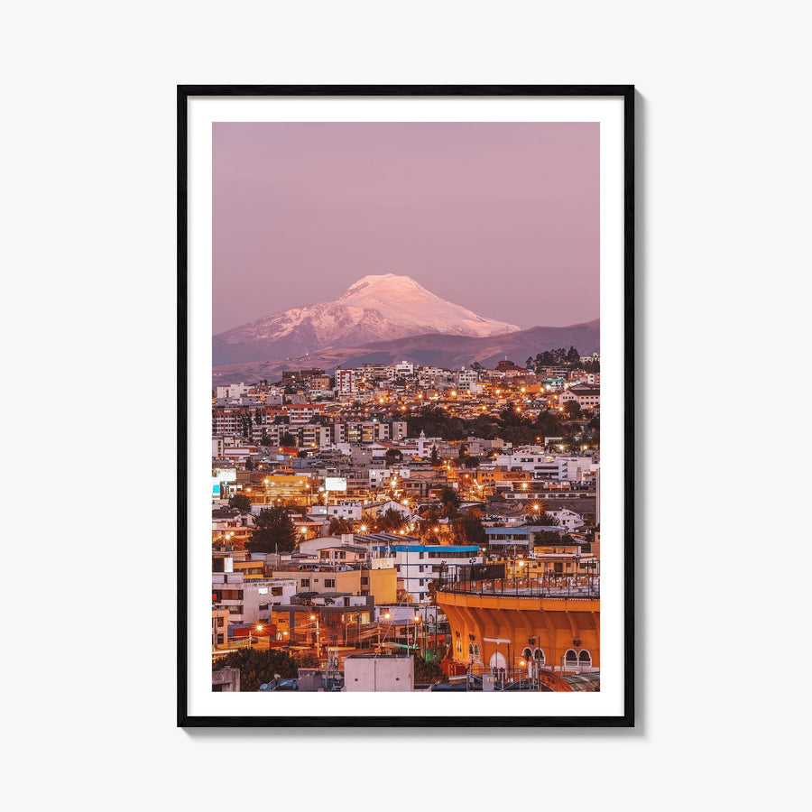 Quito no. 2 colorful photo poster of Ecuador – vertical wall art, unframed print shown in interior mockup