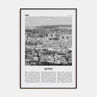 Quito Poster Black Metal / 8x12 in Nbourhood Travel B&W Poster