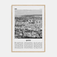 Quito Poster Natural Wood / 8x12 in Nbourhood Travel B&W Poster