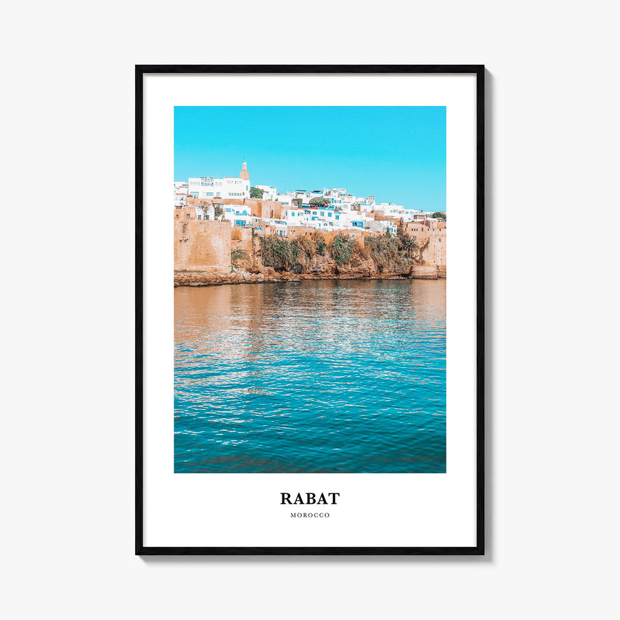 Rabat colorful classic poster of Morocco – vertical wall art, unframed print shown in interior mockup