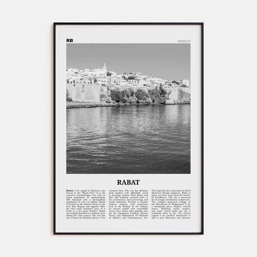 Rabat Poster Black Metal / 8x12 in Nbourhood Travel B&W Poster