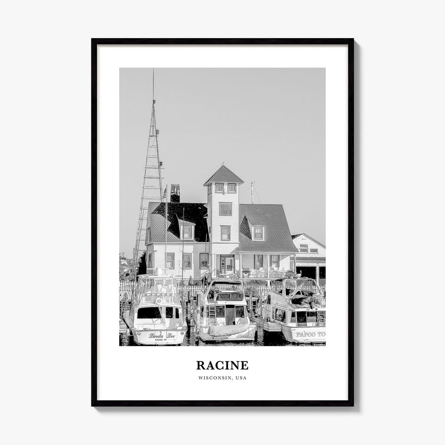 Racine Classic Poster, framed poster mockup