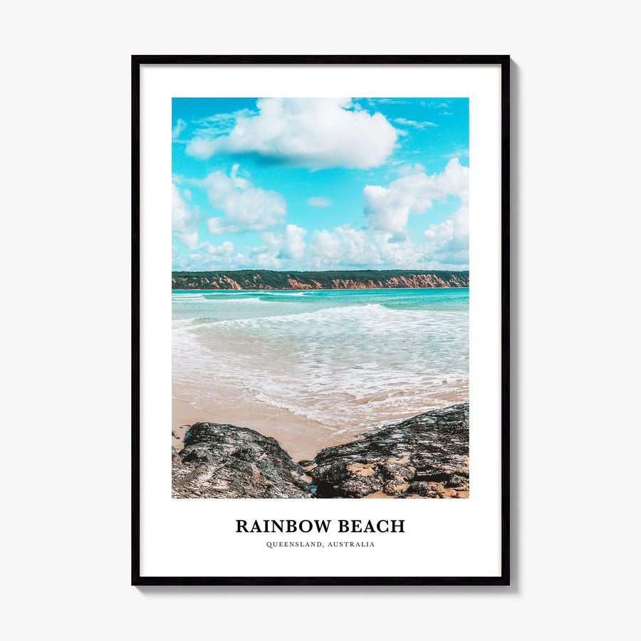 Rainbow Beach Classic Poster, framed poster mockup