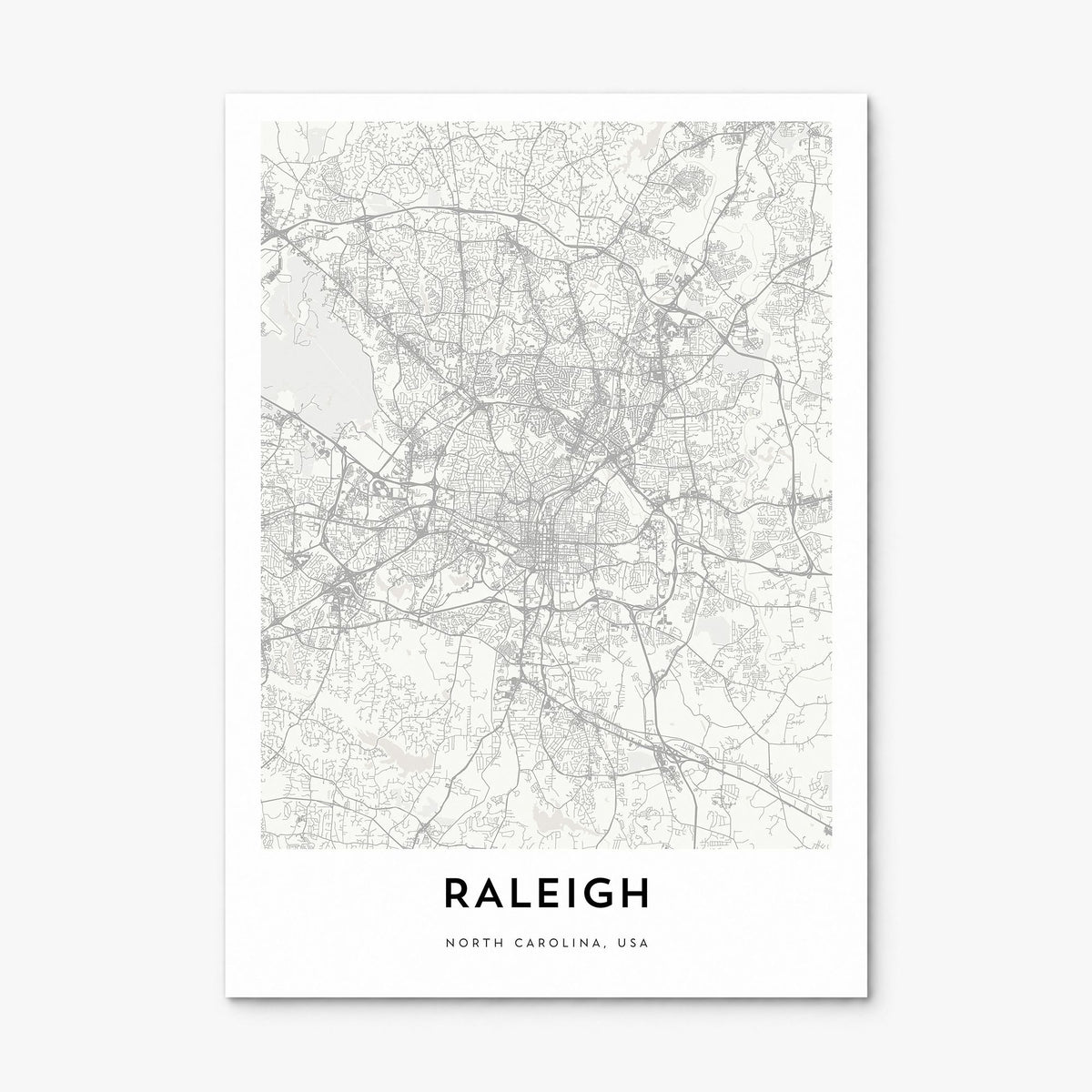 Raleigh Map Poster, print only (unframed)