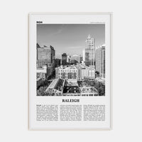 Raleigh No 1 Poster White Wood / 8x12 in Nbourhood Travel B&W Poster