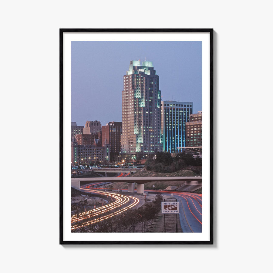 Raleigh no. 3 colorful photo poster of North Carolina, USA – vertical wall art, unframed print shown in interior mockup