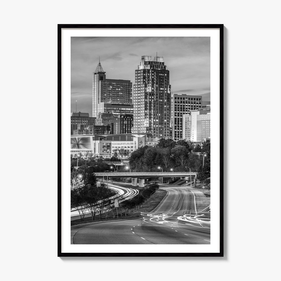 Raleigh Photo No 2 Poster, framed poster mockup, white border