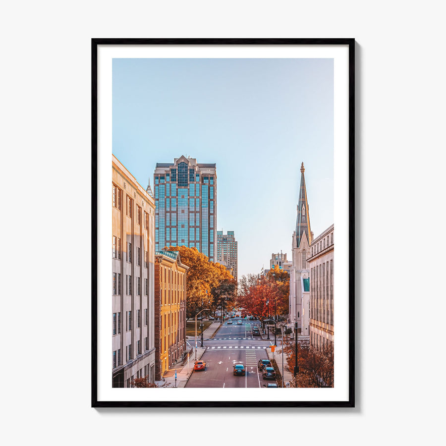 Raleigh Photo No 2 Poster, framed poster mockup, white border