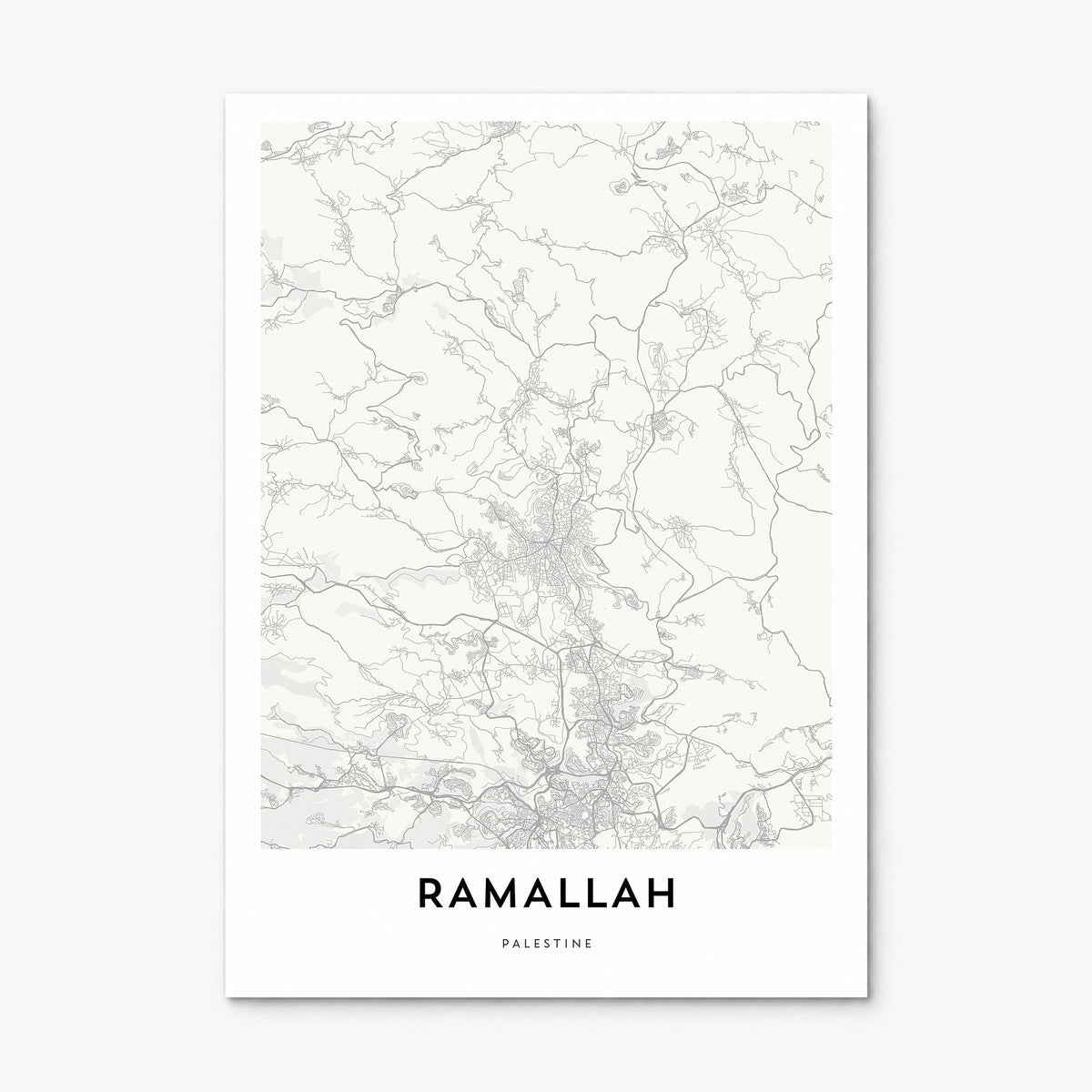 Ramallah Map Poster, print only (unframed)