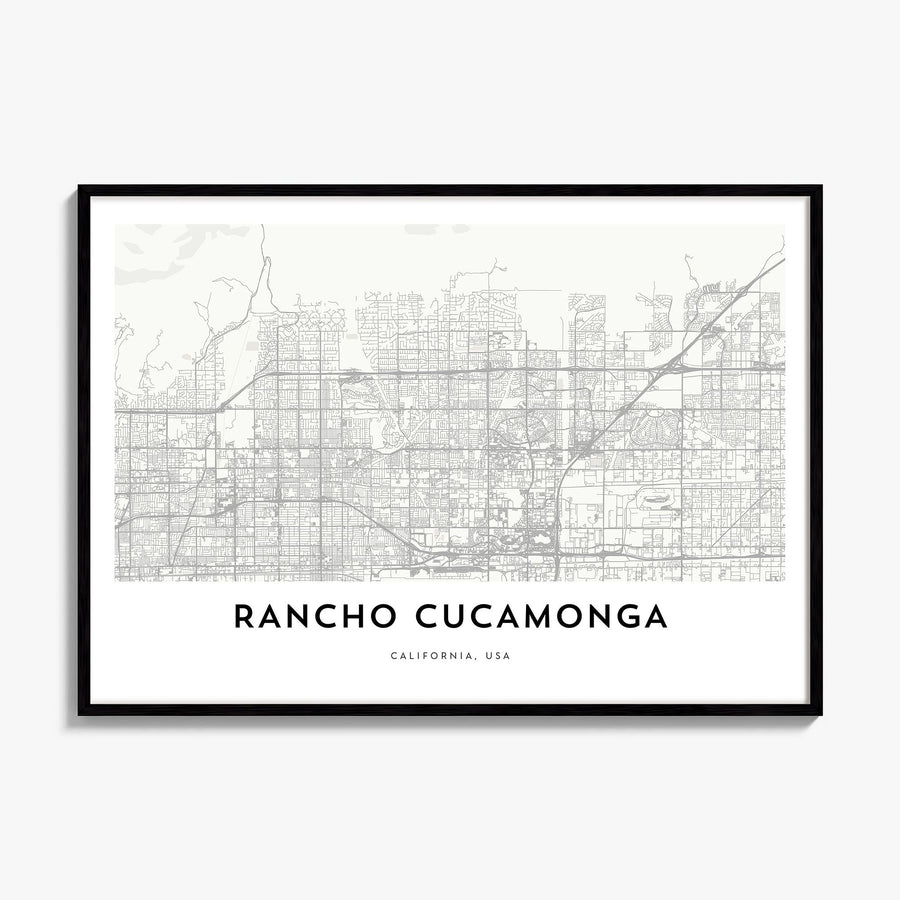 Rancho Cucamonga Map Poster, framed poster mockup