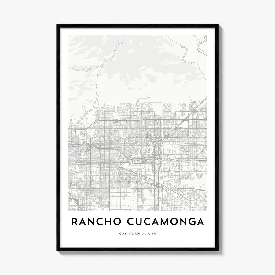 Rancho Cucamonga Map Poster, framed poster mockup