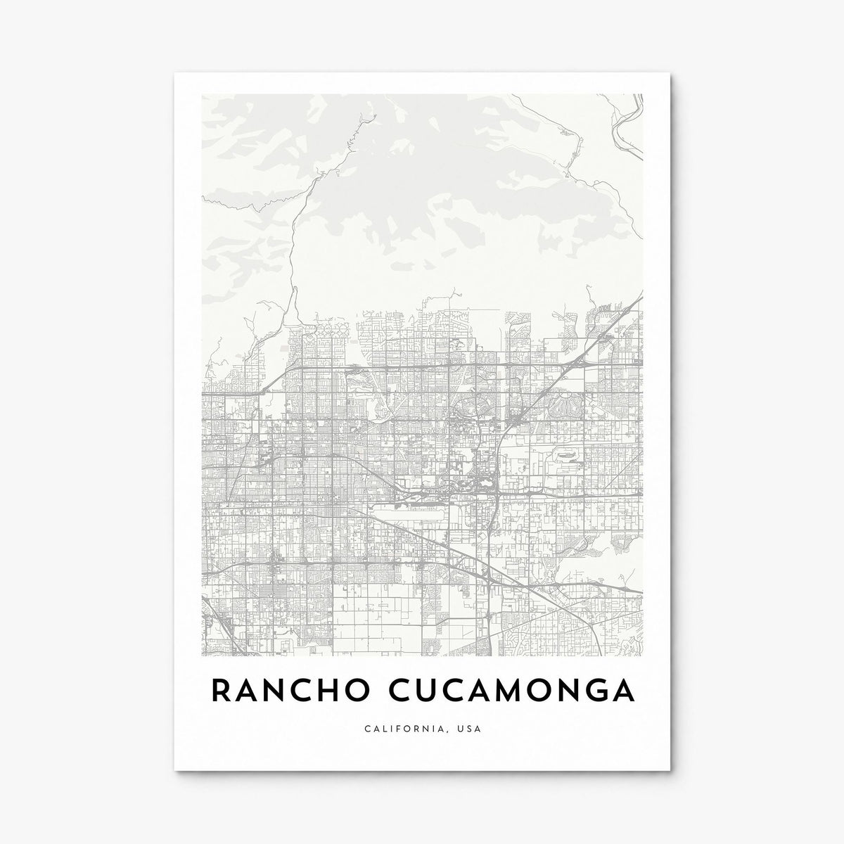 Rancho Cucamonga Map Poster, print only (unframed)