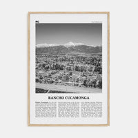 Rancho Cucamonga Poster Natural Wood / 8x12 in Nbourhood Travel B&W Poster