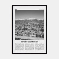 Rancho Cucamonga Poster Black Wood / 8x12 in Nbourhood Travel B&W Poster