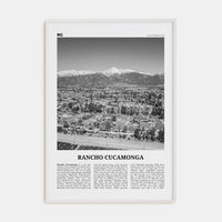 Rancho Cucamonga Poster White Wood / 8x12 in Nbourhood Travel B&W Poster