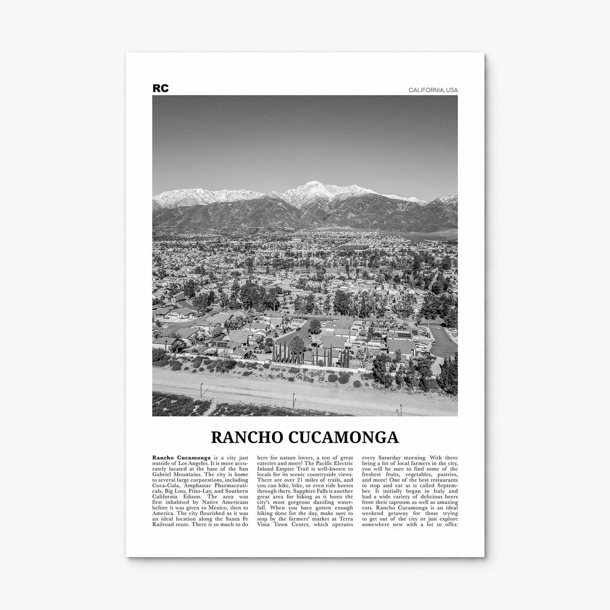 Rancho Cucamonga Newspaper Poster, print only (unframed)
