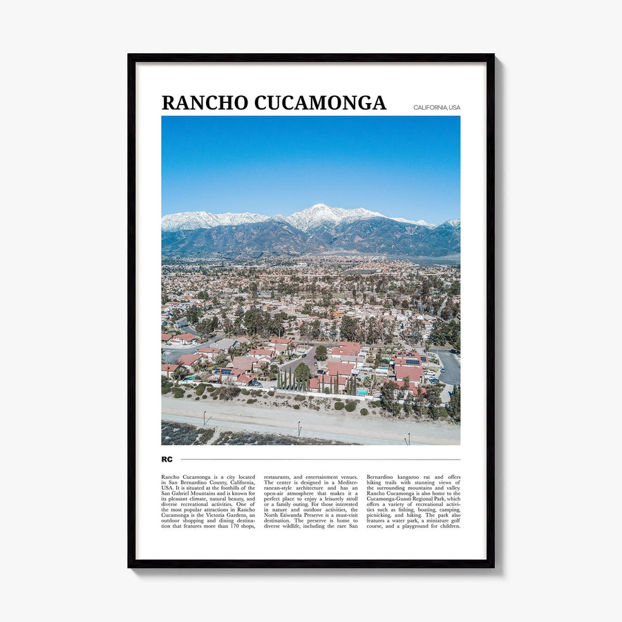 Rancho Cucamonga Travel Poster, framed poster mockup