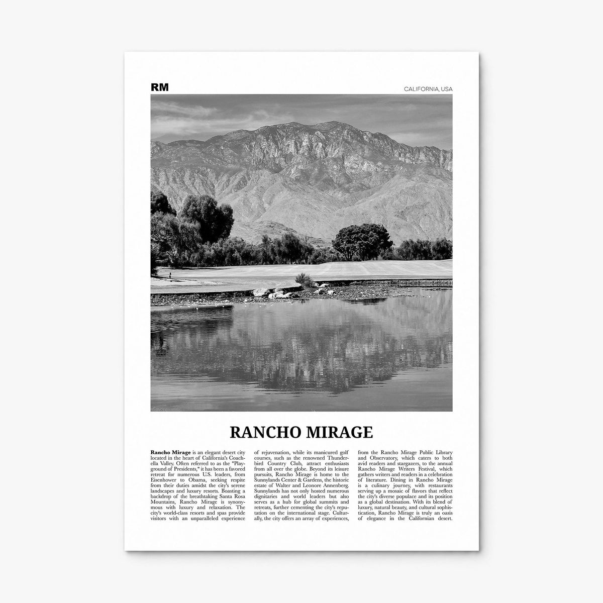 Rancho Mirage Newspaper Poster, print only (unframed)