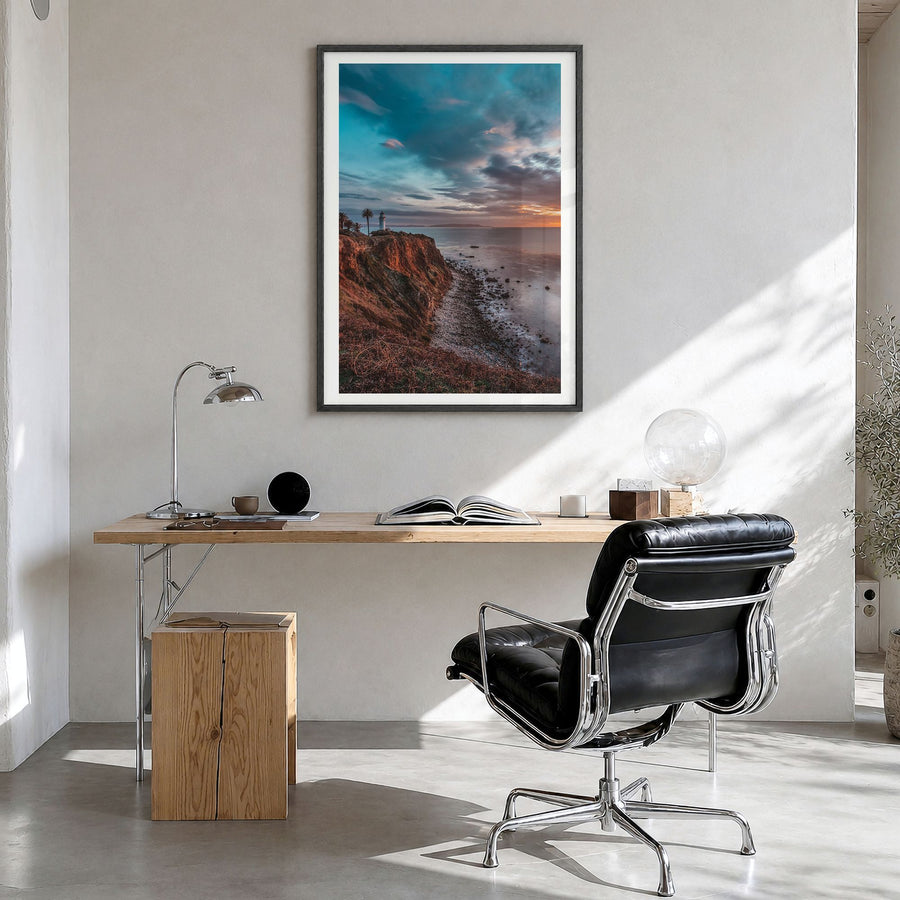 Rancho Palos Verdes Photo No 2 Poster in a black wood frame, hanging in a bright home office, white border