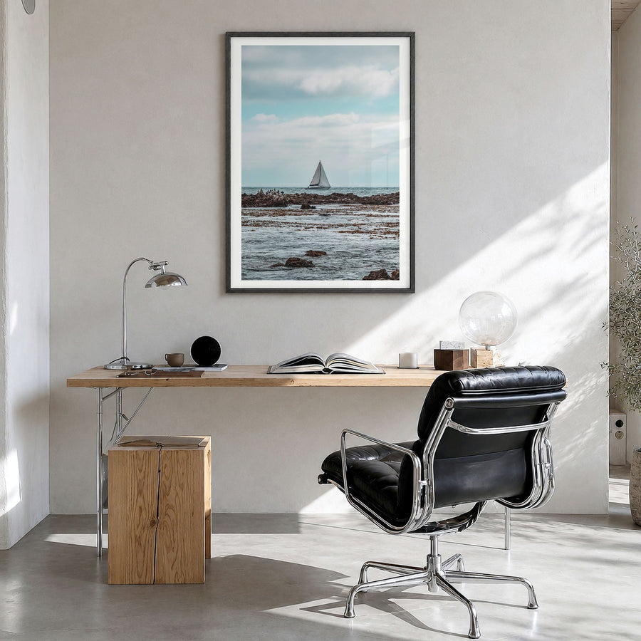 Rancho Palos Verdes Photo No 3 Poster in a black wood frame, hanging in a bright home office, white border
