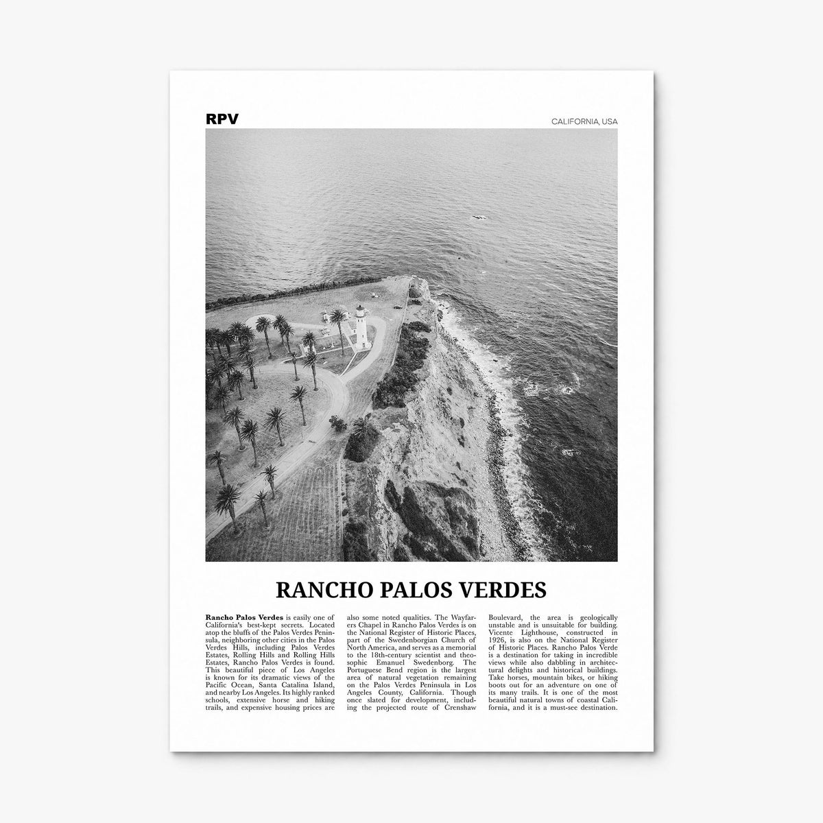 Rancho Palos Verdes Newspaper Poster, print only (unframed)