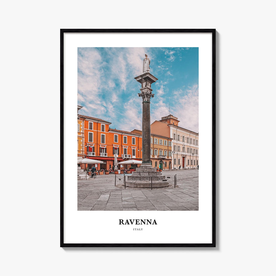 Ravenna colorful classic poster of Italy – vertical wall art, unframed print shown in interior mockup