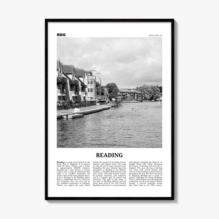 Reading, England Newspaper Poster, framed poster mockup
