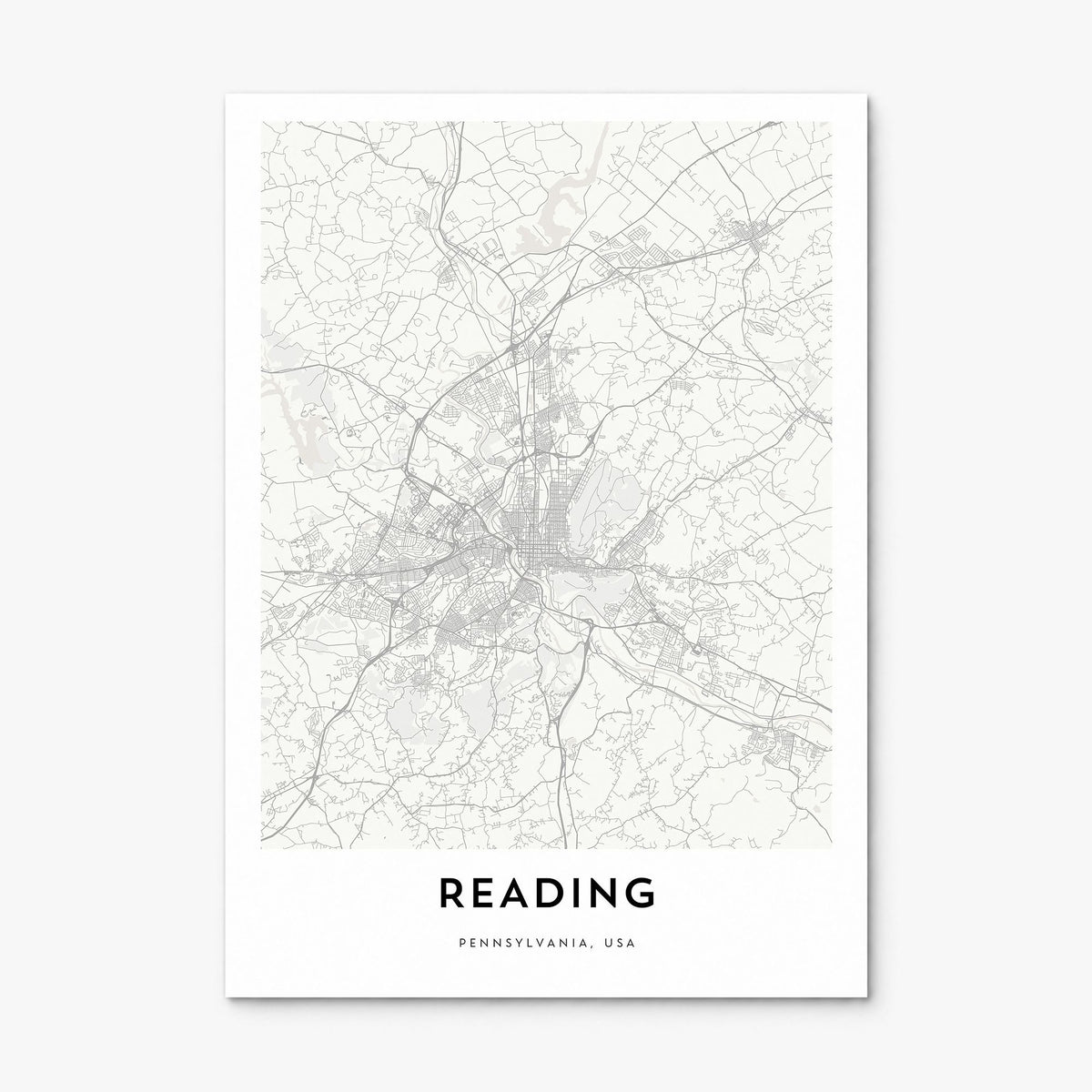 Reading, Pennsylvania Map Poster, print only (unframed)