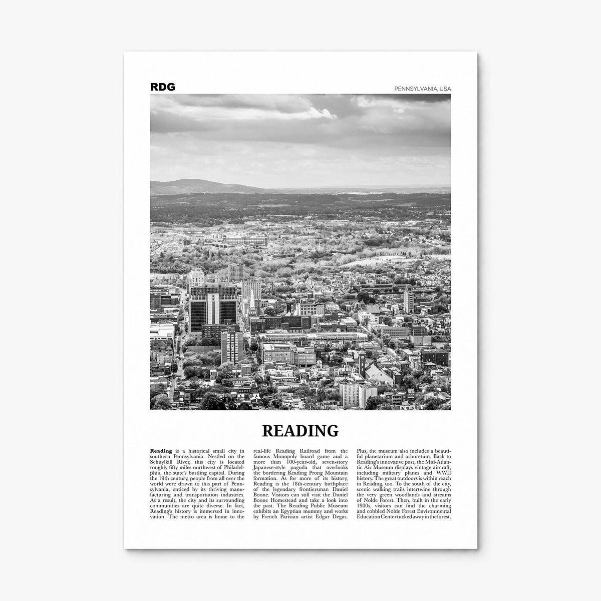 Reading, Pennsylvania Newspaper Poster, print only (unframed)