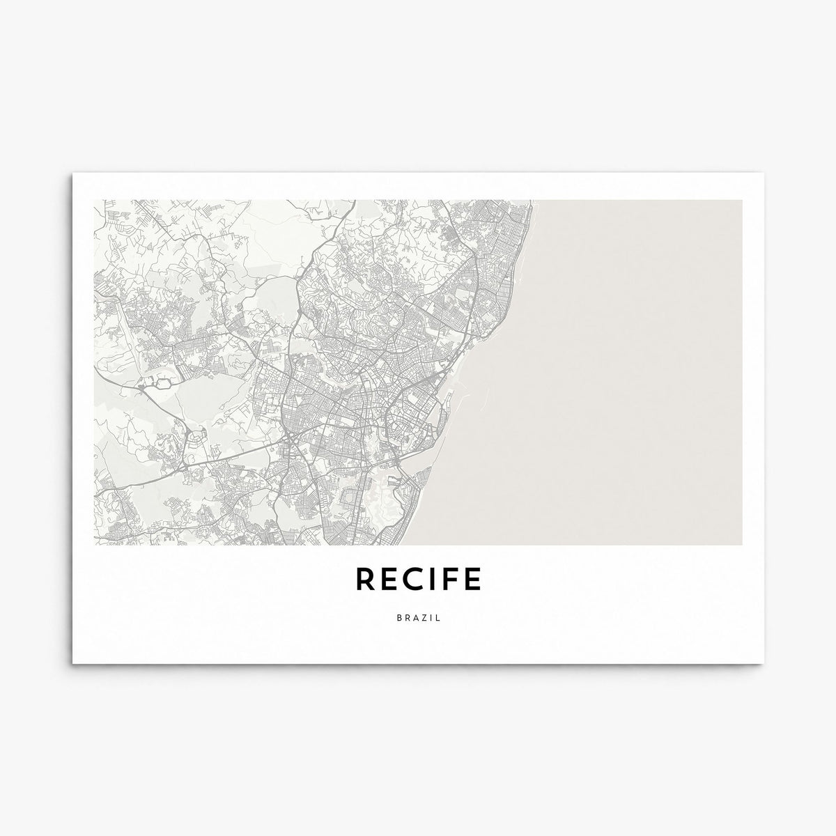 Recife Map Poster, print only (unframed)