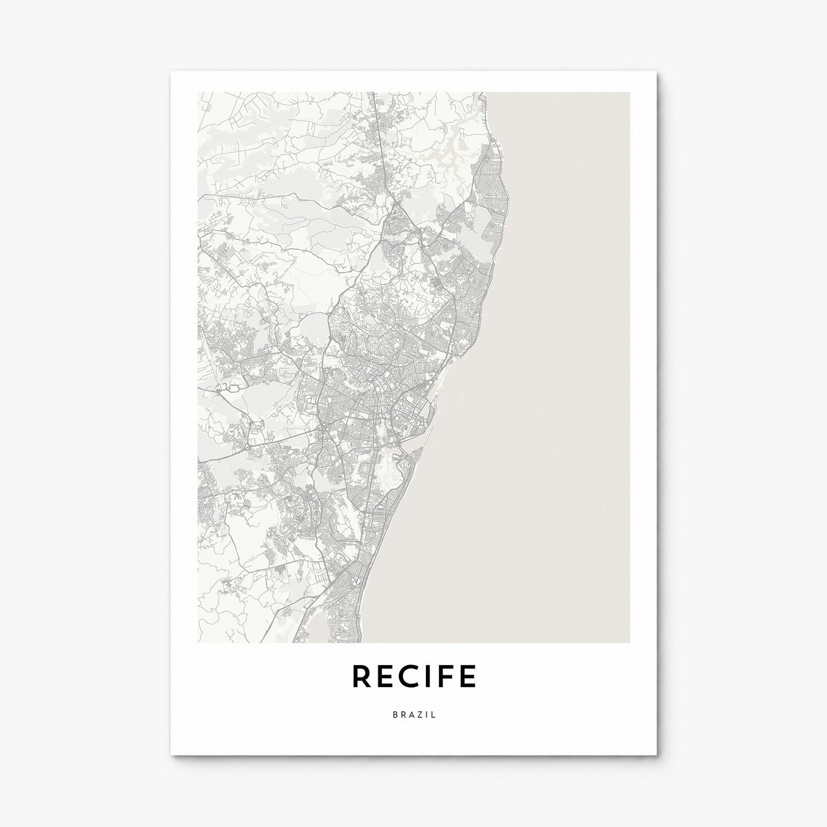 Recife Map Poster, print only (unframed)