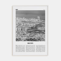 Recife Poster White Wood / 8x12 in Nbourhood Travel B&W Poster