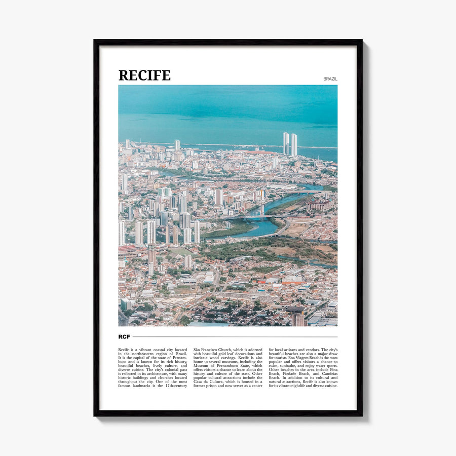 Recife Travel Poster, framed poster mockup