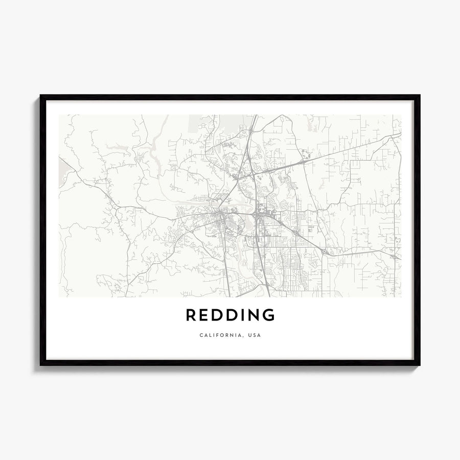 Redding Map Poster, framed poster mockup