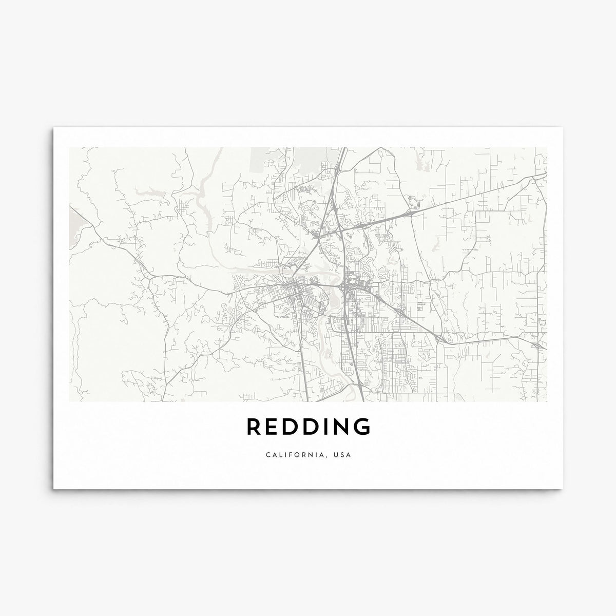 Redding Map Poster, print only (unframed)
