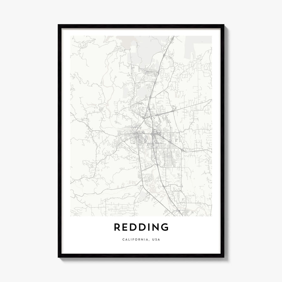 Redding Map Poster, framed poster mockup