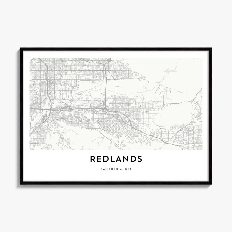 Redlands Map Poster, framed poster mockup