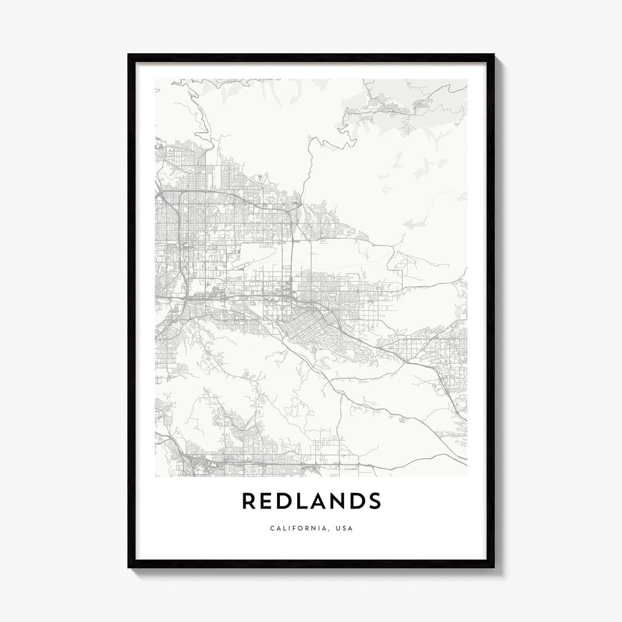 Redlands Map Poster, framed poster mockup