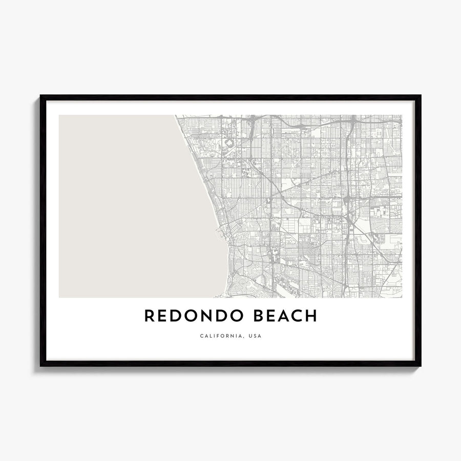 Redondo Beach Map Poster, framed poster mockup