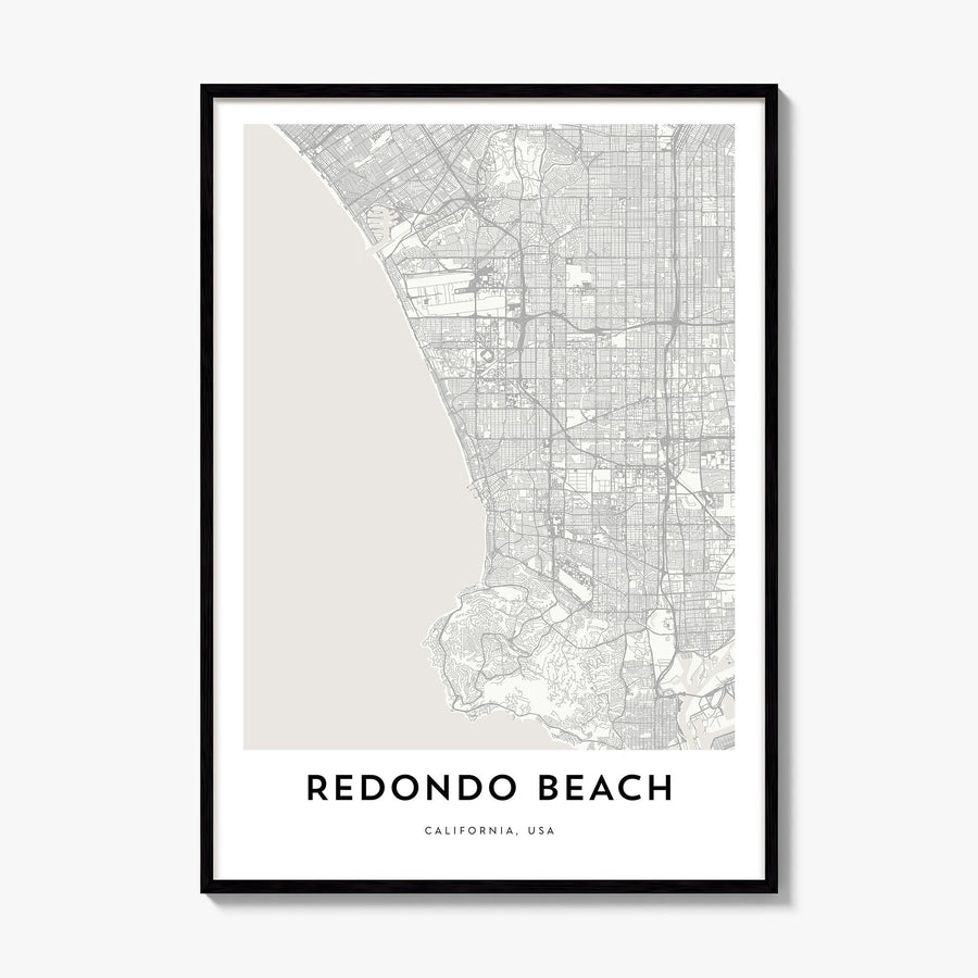 Redondo Beach Map Poster, framed poster mockup