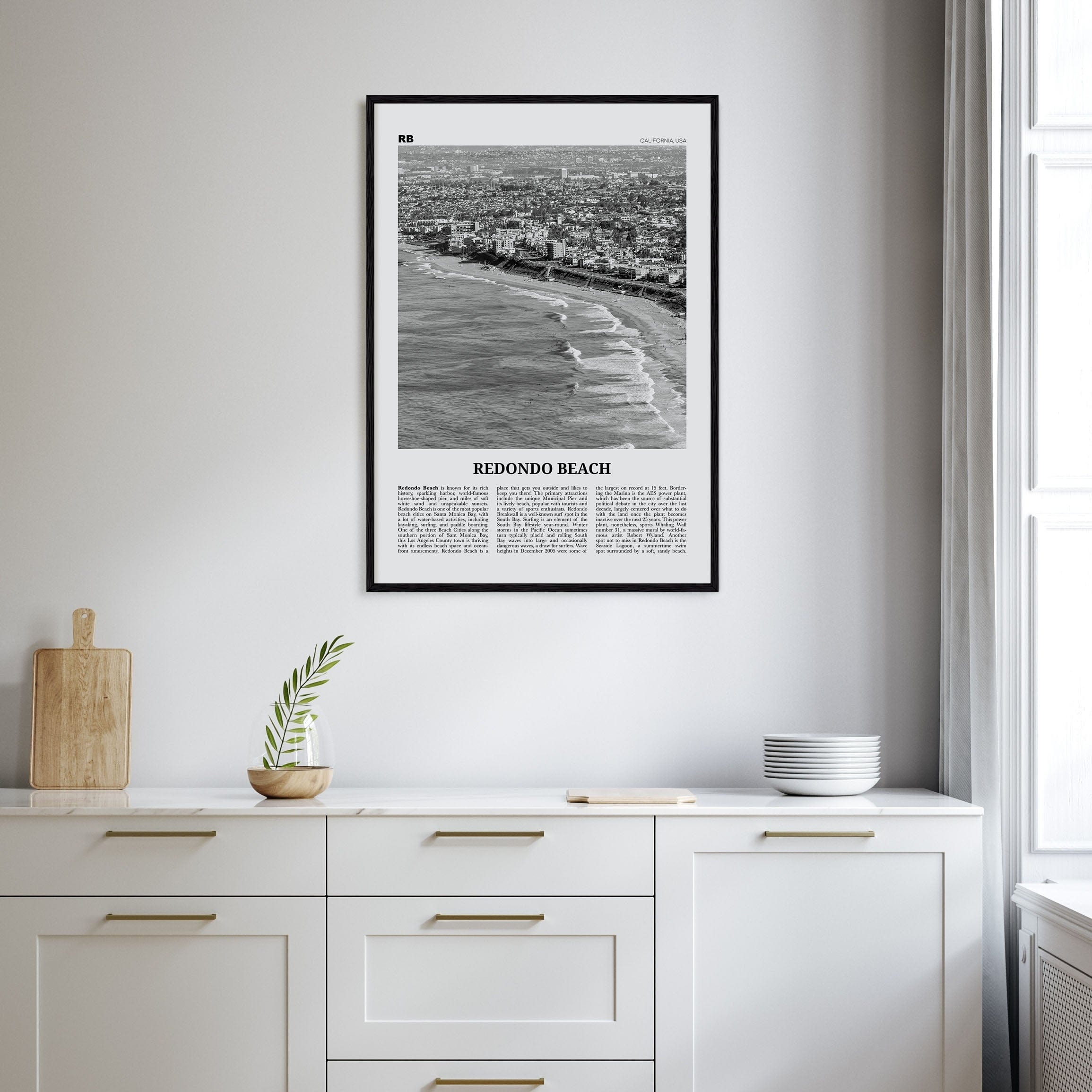 Redondo Beach Poster Nbourhood Travel B&W Poster