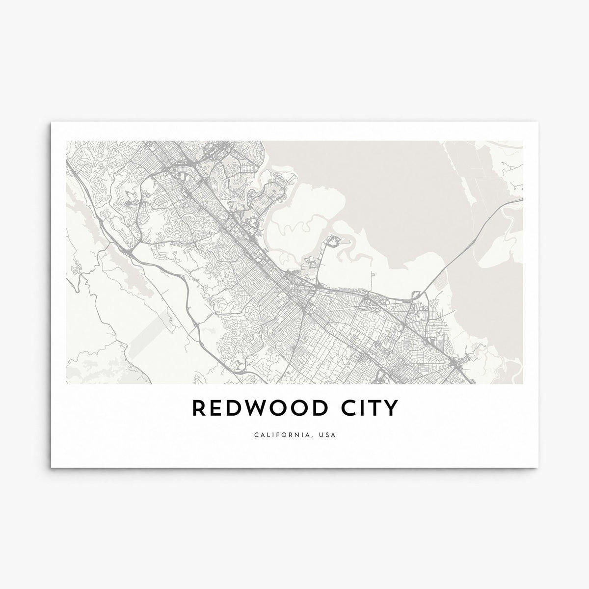 Redwood City Map Poster, print only (unframed)