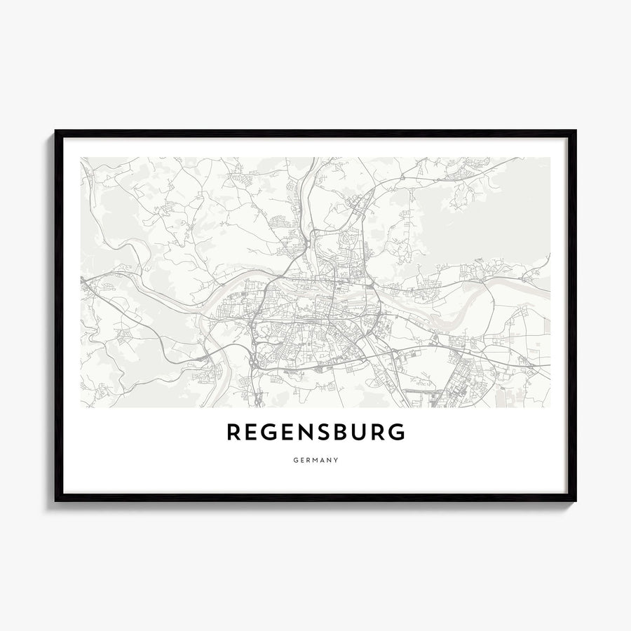 Regensburg Map Poster, framed poster mockup
