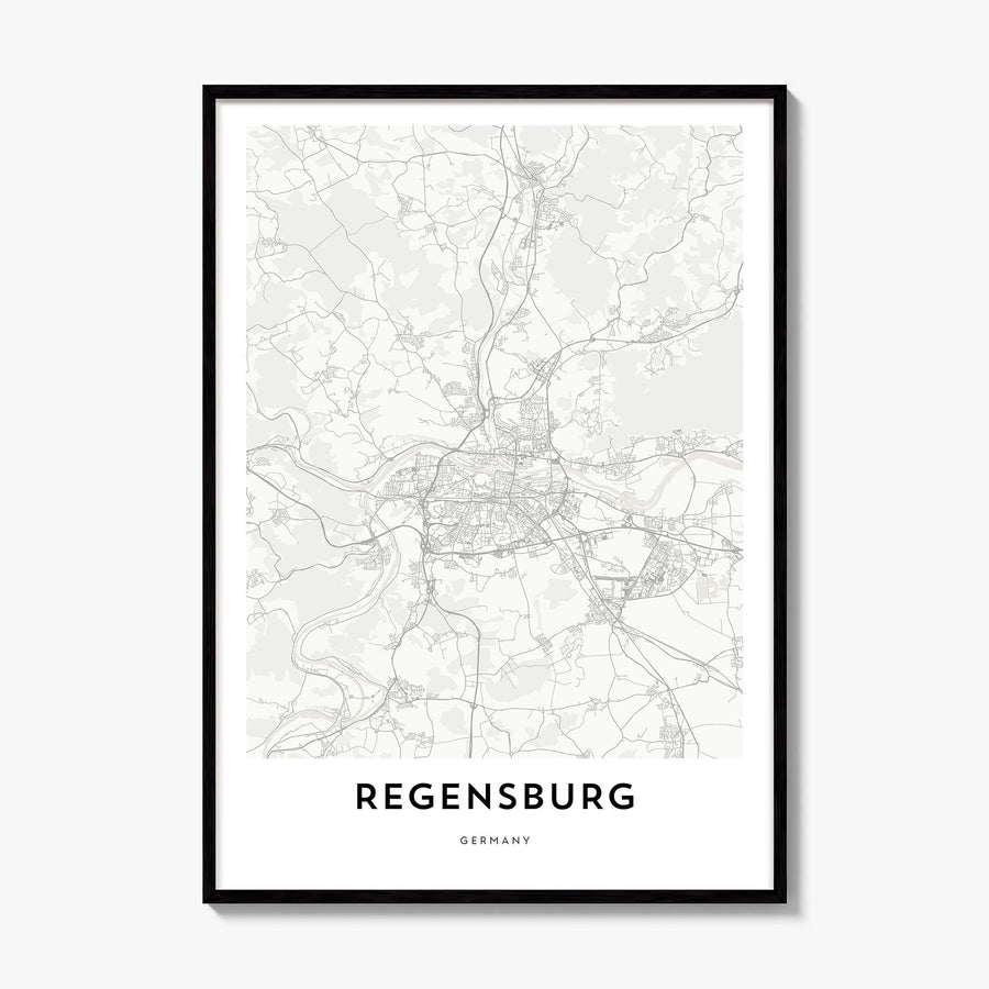 Regensburg Map Poster, framed poster mockup
