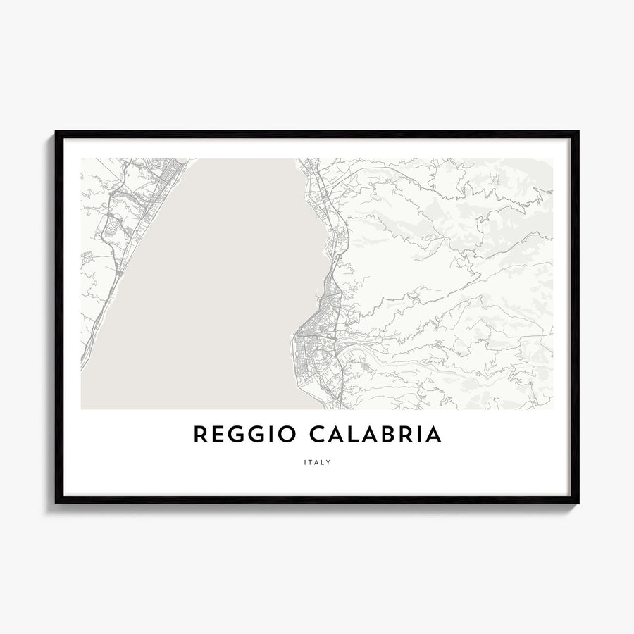 Reggio Calabria Map Poster, framed poster mockup