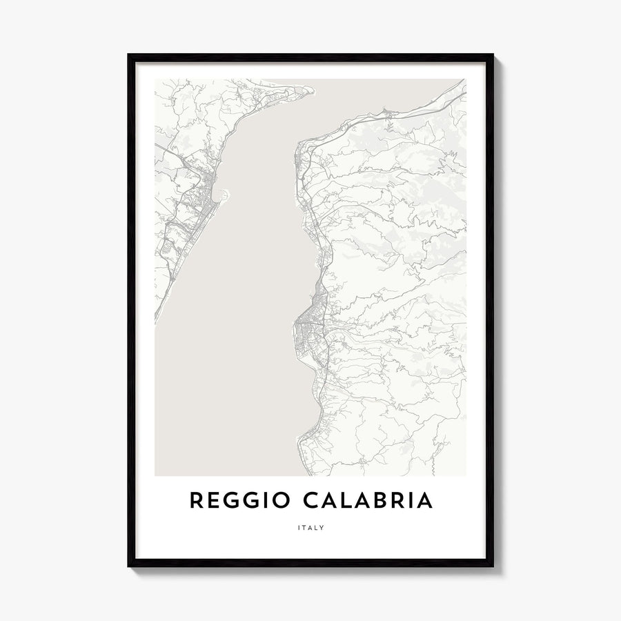 Reggio Calabria Map Poster, framed poster mockup