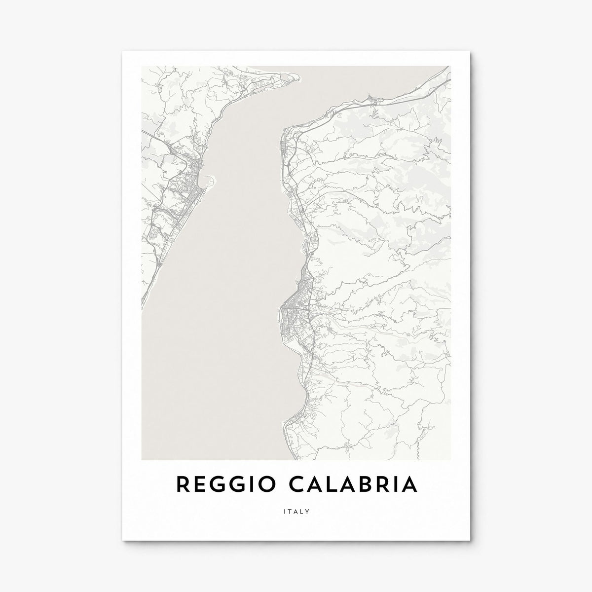 Reggio Calabria Map Poster, print only (unframed)